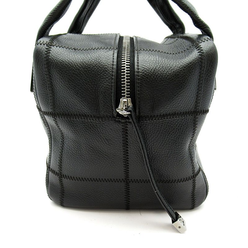 Chanel Choco Bar Line Mini Boston Bag Soft Caviar Leather Black — view 4