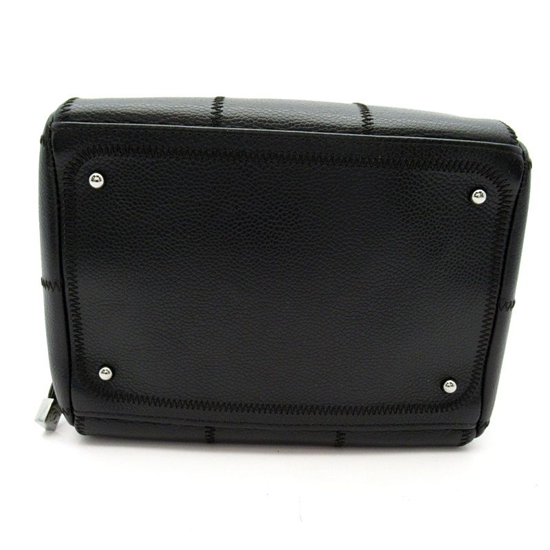 Chanel Choco Bar Line Mini Boston Bag Soft Caviar Leather Black — view 5