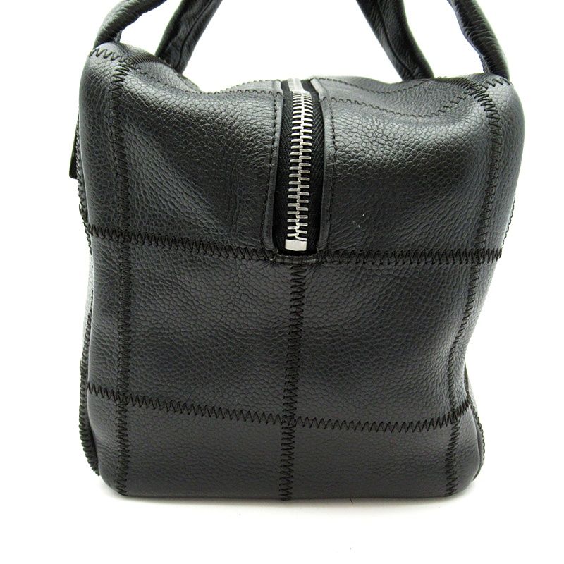 Chanel Choco Bar Line Mini Boston Bag Soft Caviar Leather Black — view 2