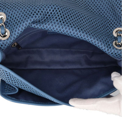 Chanel French Riviera Chain Shoulder Bag Perforated Leather Blue — view 6