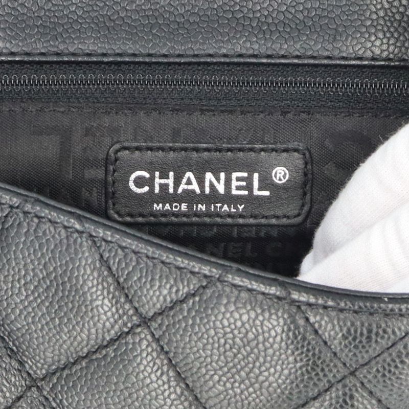Chanel 2.55 Quilted Handbag Caviar Leather Black — view 8