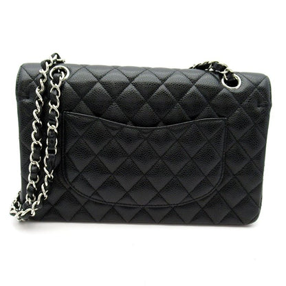 Chanel Quilted 25 Double Flap Caviar Leather Shoulder Bag Black — view 4