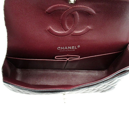 Chanel Quilted 25 Double Flap Caviar Leather Shoulder Bag Black — view 7