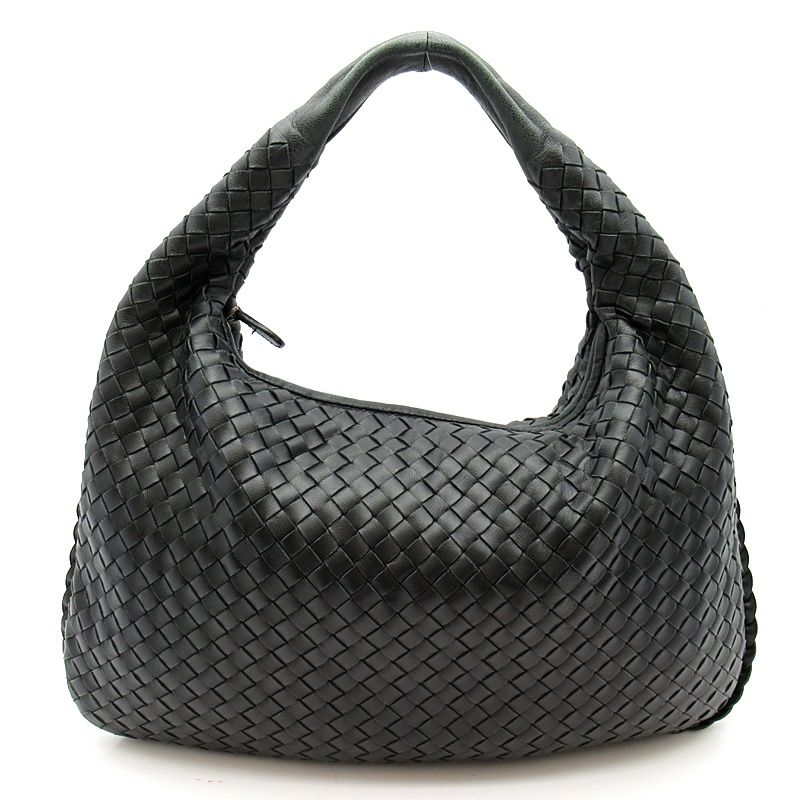 Bottega Veneta Hobo Shoulder Handbag Intrecciato Black