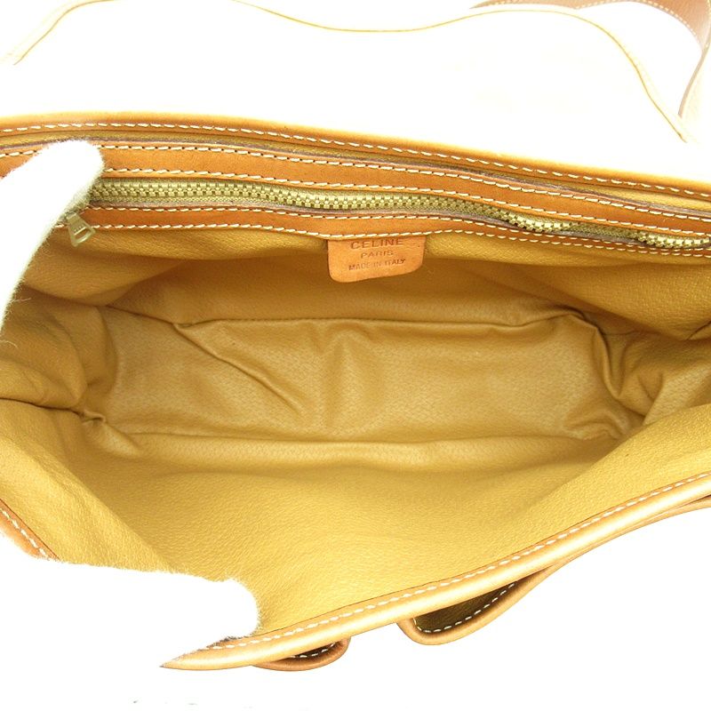 Celine Macadam Shoulder Bag Leather Brown — view 7