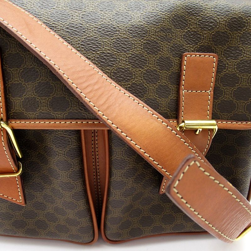 Celine Macadam Shoulder Bag Leather Brown — view 2