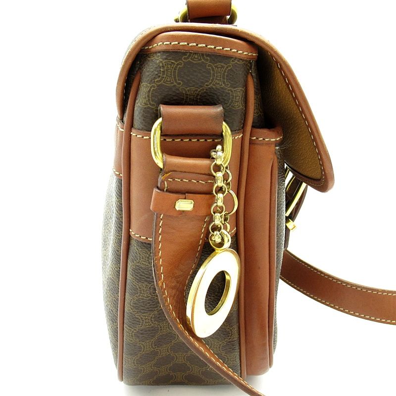 Celine Macadam Shoulder Bag Leather Brown — view 5
