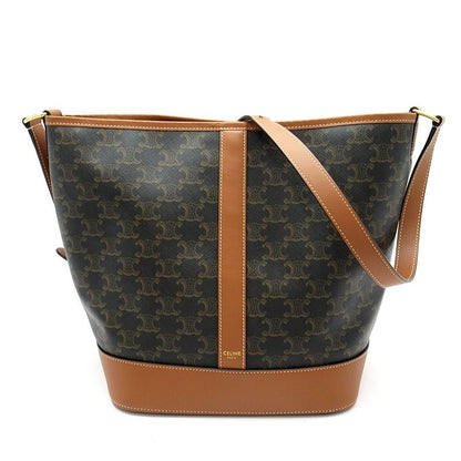 Celine Bucket Triomphe Shoulder Bag Leather