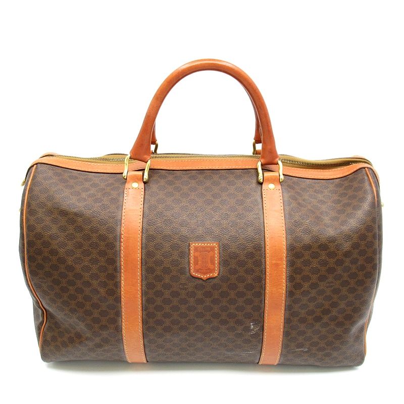 Celine Macadam Boston Bag Leather Brown