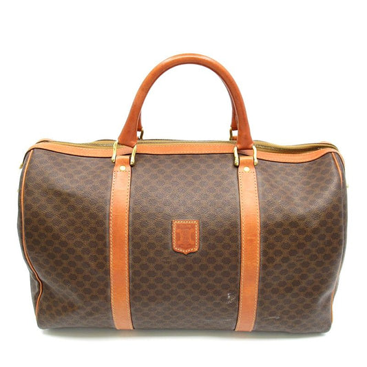 Celine Macadam Boston Bag Leather Brown
