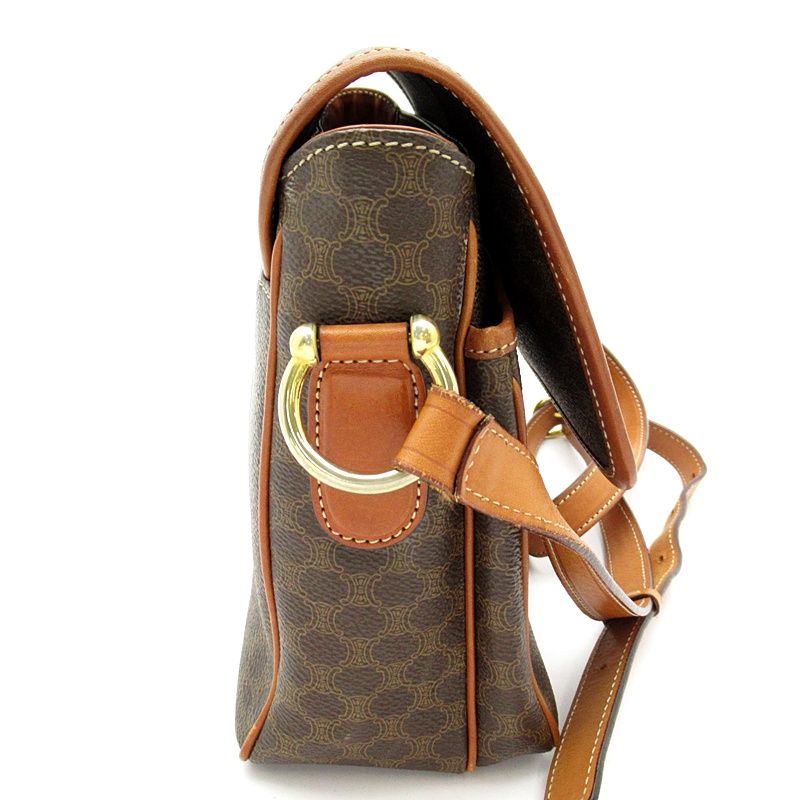 Celine Macadam Shoulder Bag Leather Brown — view 5