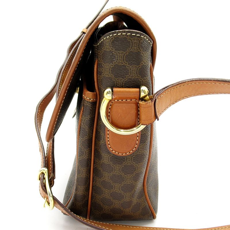 Celine Macadam Shoulder Bag Leather Brown — view 3