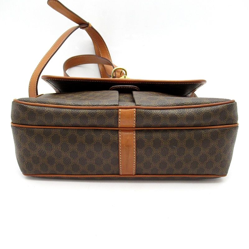 Celine Macadam Shoulder Bag Leather Brown — view 6