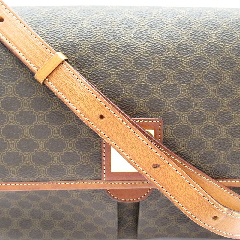 Celine Macadam Shoulder Bag Leather Brown — view 2