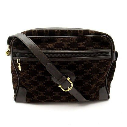 Celine Shoulder Bag Suede Brown