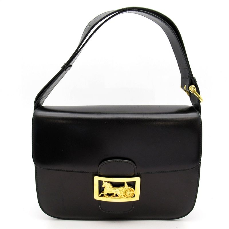 Celine Carriage Shoulder Bag Calf Black