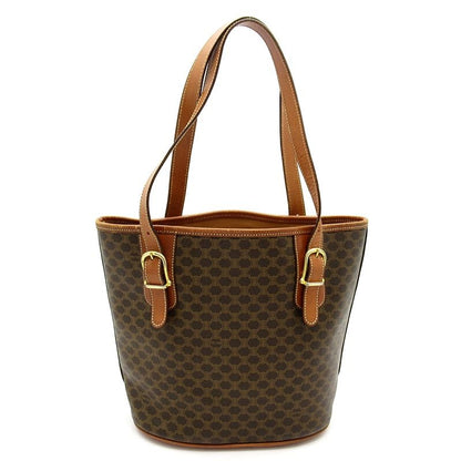 Celine Macadam Handbag Leather Brown — view 4