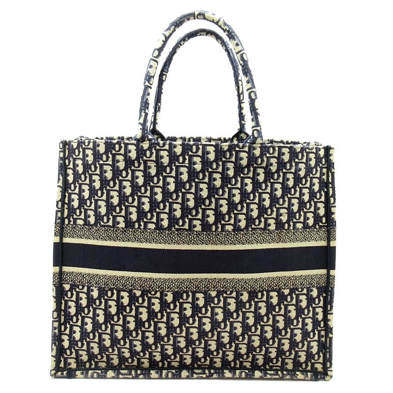 Dior Oblique Book Tote Large Canvas Navy — view 4