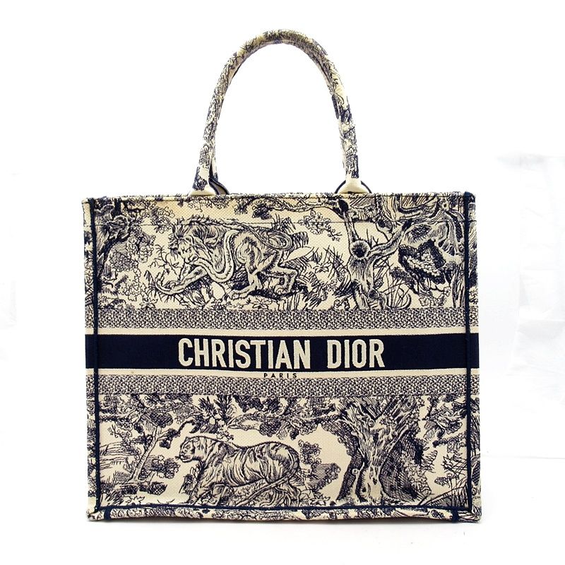 Dior Book Tote Large Toile de Jouy Canvas Navy