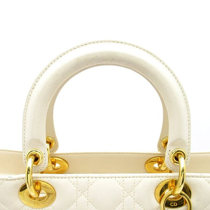 Dior Lady Dior Large Lambskin Shoulder Bag Ivory — view 2