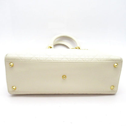 Dior Lady Dior Large Lambskin Shoulder Bag Ivory — view 6