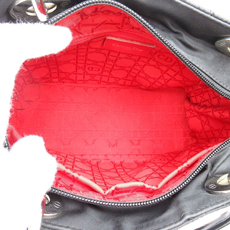 Dior Lady Dior 2-Way Nylon Shoulder Bag Black — view 7