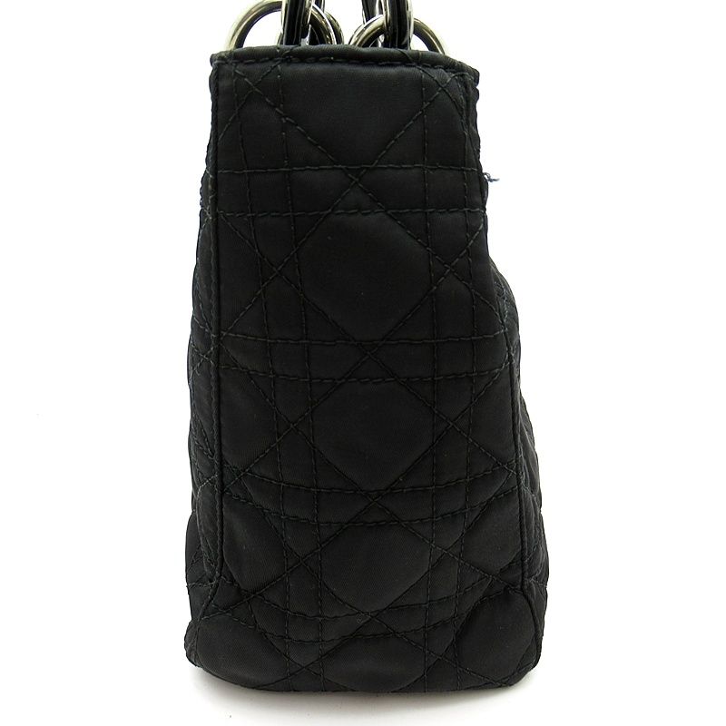 Dior Lady Dior 2-Way Nylon Shoulder Bag Black — view 5
