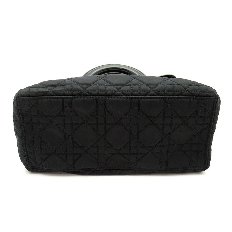 Dior Lady Dior 2-Way Nylon Shoulder Bag Black — view 6