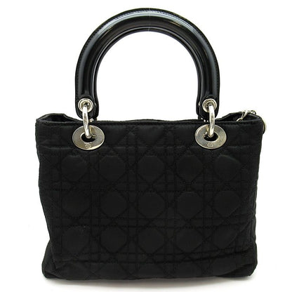 Dior Lady Dior 2-Way Nylon Shoulder Bag Black — view 4