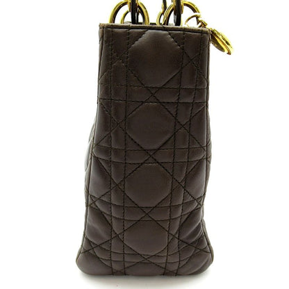 Dior Lady Dior Handbag Lambskin Brown — view 5