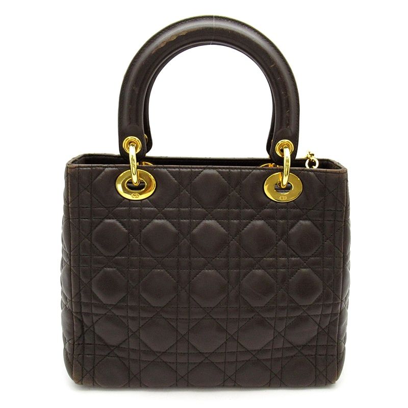Dior Lady Dior Handbag Lambskin Brown — view 4