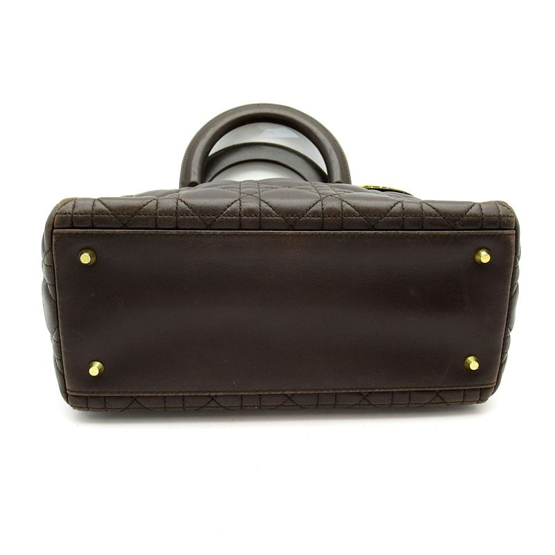 Dior Lady Dior Handbag Lambskin Brown — view 6