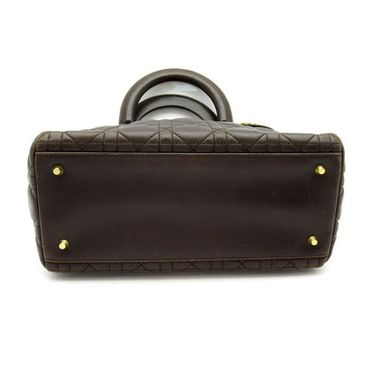 Dior Lady Dior Handbag Lambskin Brown — view 6