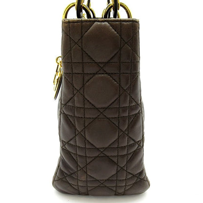 Dior Lady Dior Handbag Lambskin Brown — view 3