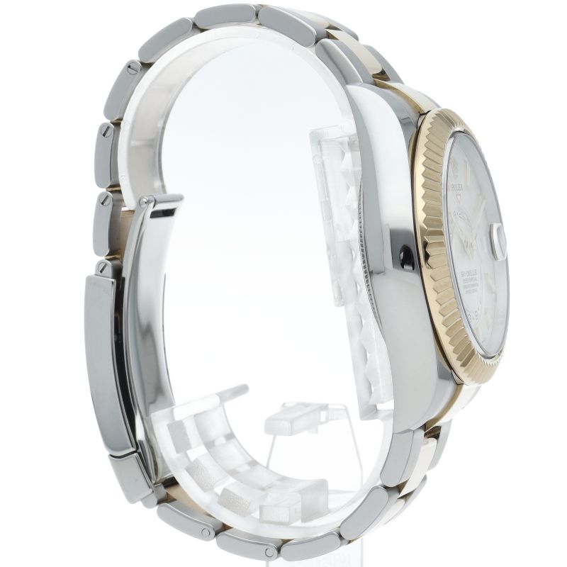 Rolex Sky Dweller Watch Oyster Box 18k Yellow Gold SS White Polished — view 4