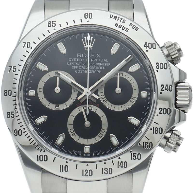 Rolex Cosmograph Daytona Watch Buckle OH Finished Box SS Black
