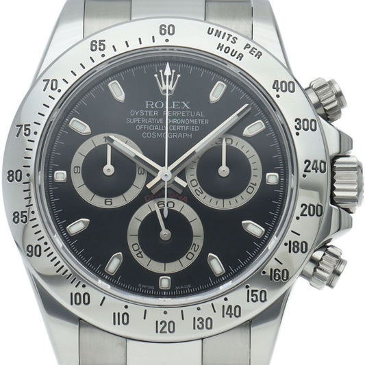 Rolex Cosmograph Daytona Watch Buckle OH Finished Box SS Black