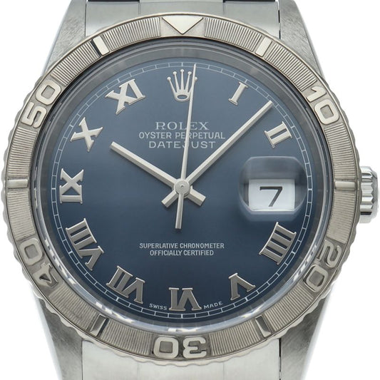 Rolex Datejust Watch Thunderbird 18k White Gold SS Blue Polished