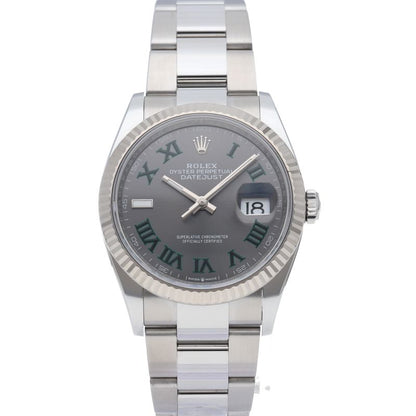 Rolex Datejust 36 Watch Oy Star Calf Troman Wimbledon Box 18k White Gold — view 2