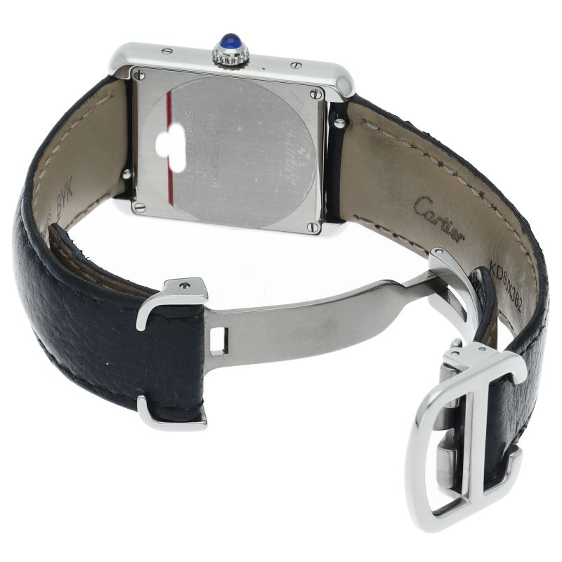 Cartier Tank Solo SM Watch SS Leather White Polished — view 5