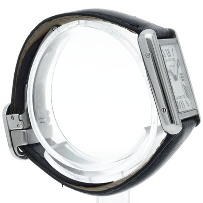 Cartier Tank Solo SM Watch SS Leather White Polished — view 4