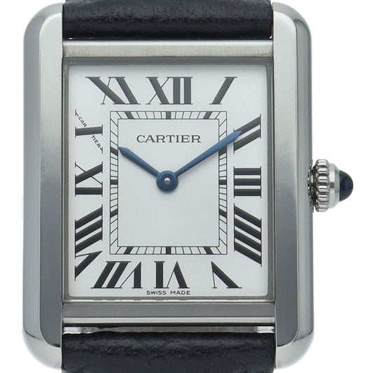 Cartier Tank Solo SM Watch Box SS Leather White Polished