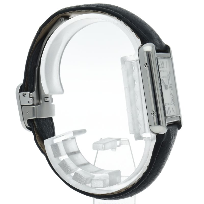 Cartier Tank Solo SM Watch Box SS Leather White Polished — view 4