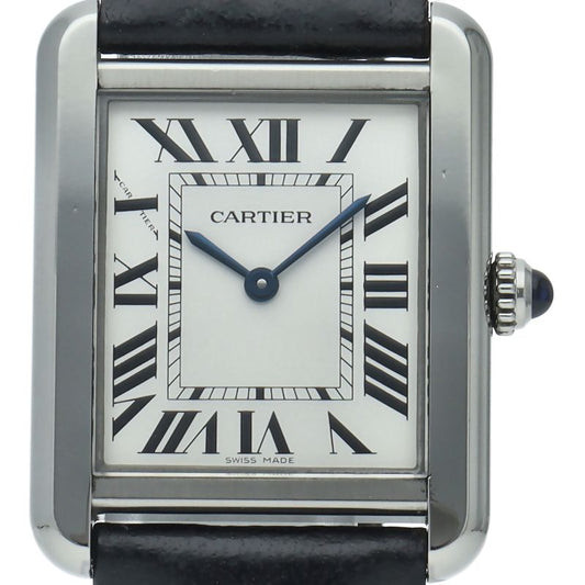 Cartier Tank Solo SM Watch Box SS Leather White Polished