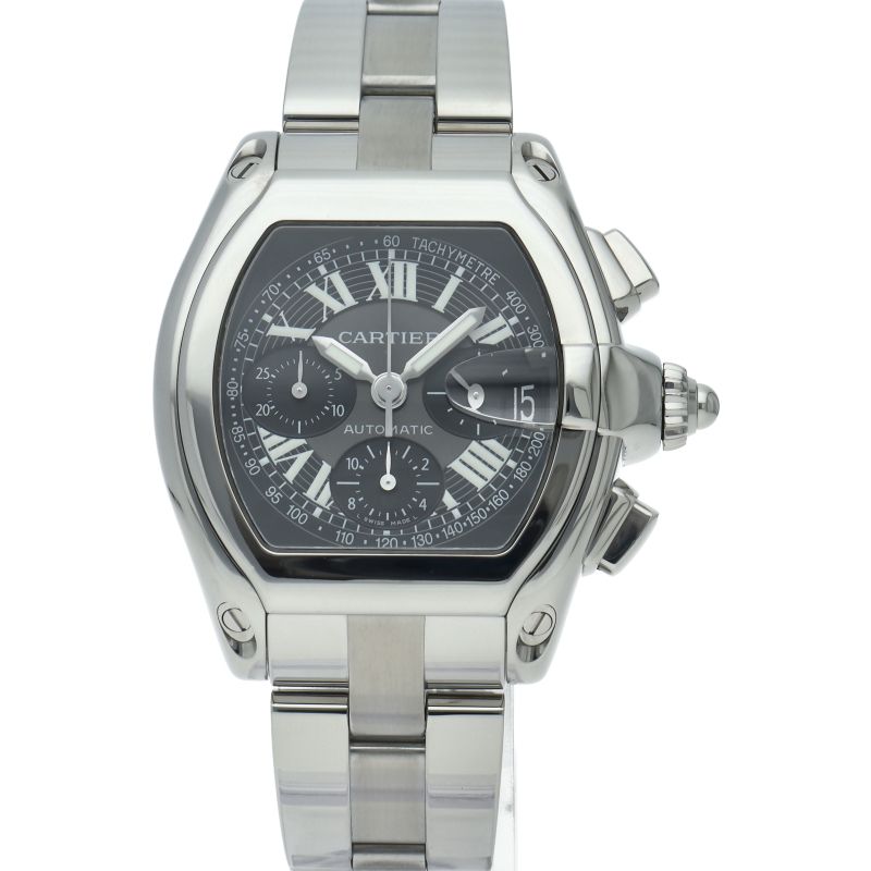Cartier Roadster XL Chronograph Watch SS Black Polished — view 2
