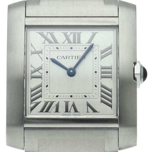 Cartier Tank Francaise Watch Box SS Silver Polished