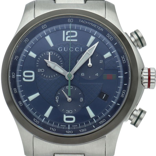 Gucci G-timeless Chrono Watch 126.2 Box SS Blue