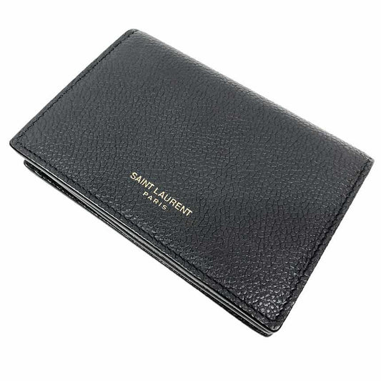 Saint Laurent Paris Card Case Business Holder Leather Black