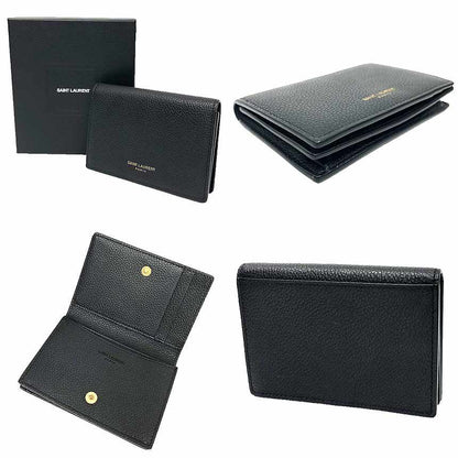 Saint Laurent Paris Card Case Business Holder Leather Black — view 2