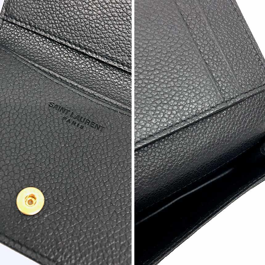 Saint Laurent Paris Card Case Business Holder Leather Black — view 3